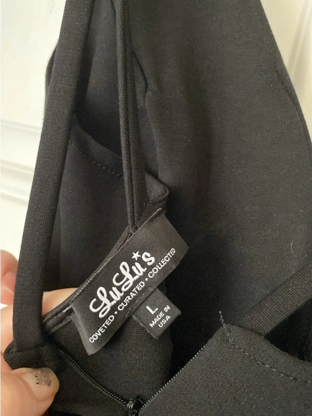 Lulus Black Deep V Front Double Strap Body Con Midi Dress Size Large - Picture 3 of 10